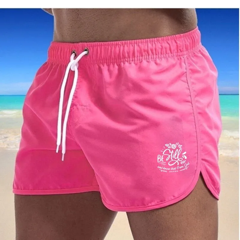 2022 New Men's Shorts Letter Printed Beach Boardshorts Surfing Pants Summer Swimwear Male Jogging Exercise Swimming Sweatpants