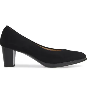 Ara Ophelia 1343601  Black Suede Leather Heel