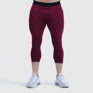 Armour Compression 3/4 Pants (MLNG-Maroon)