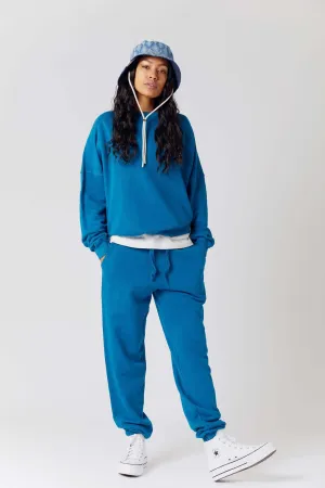 EVIE - Organic Cotton Joggers Teal Blue