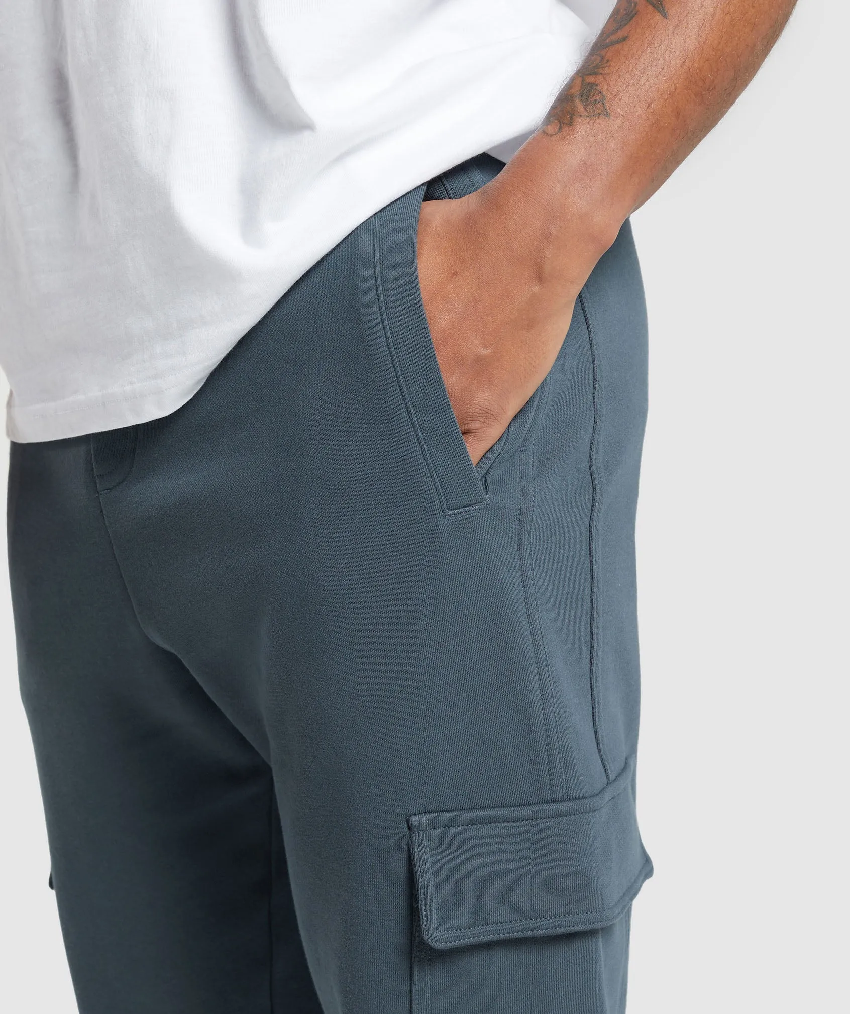 Gymshark Rest Day Essentials Cargo Joggers - Titanium Blue