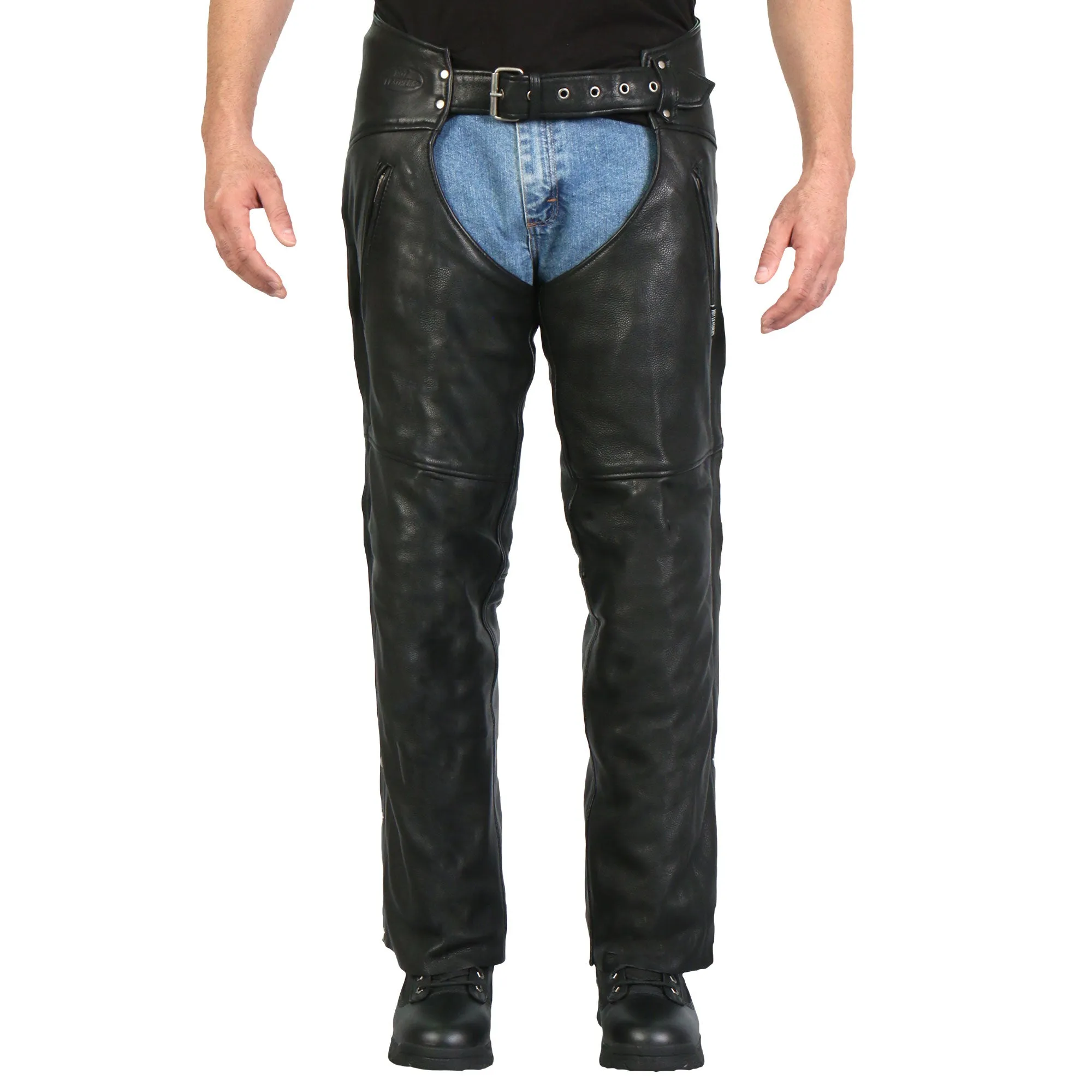 Hot Leathers 2 Pocket Mesh Lined Leather Chaps