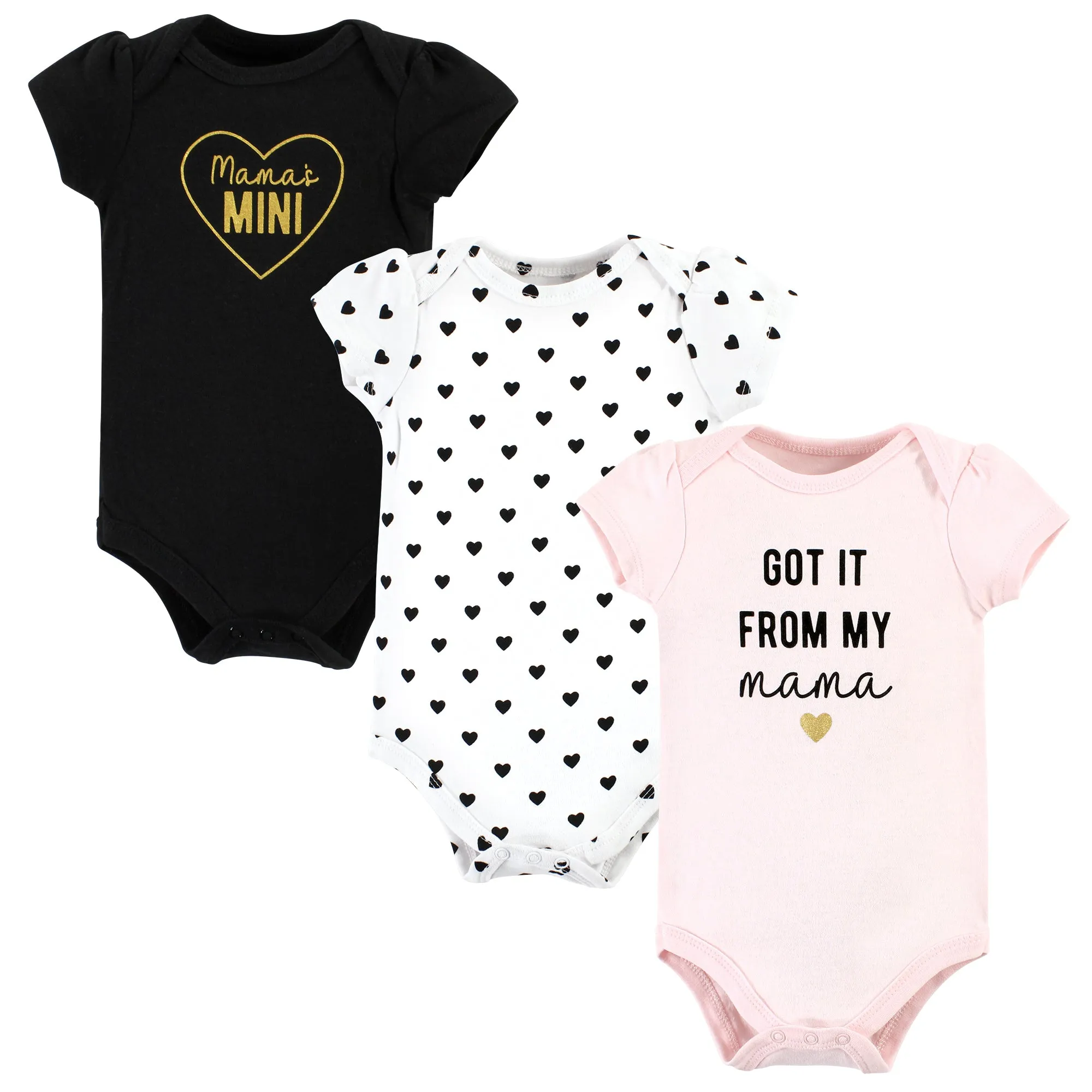 Hudson Baby Cotton Bodysuits, Mama Heart