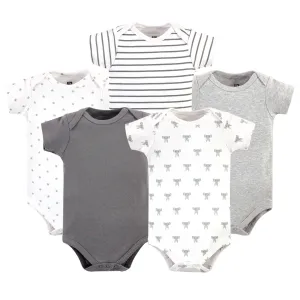 Hudson Baby Cotton Bodysuits, Prints Modern Elephant