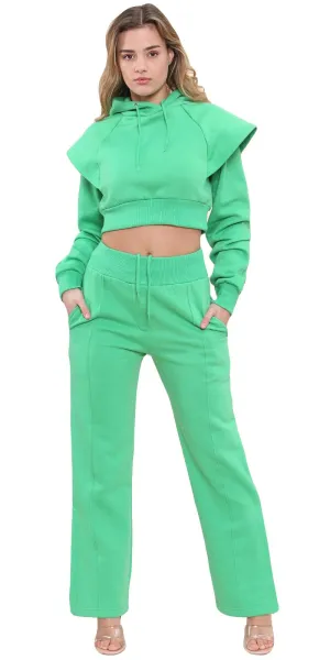 Ladies Crop Jogging Tracksuit