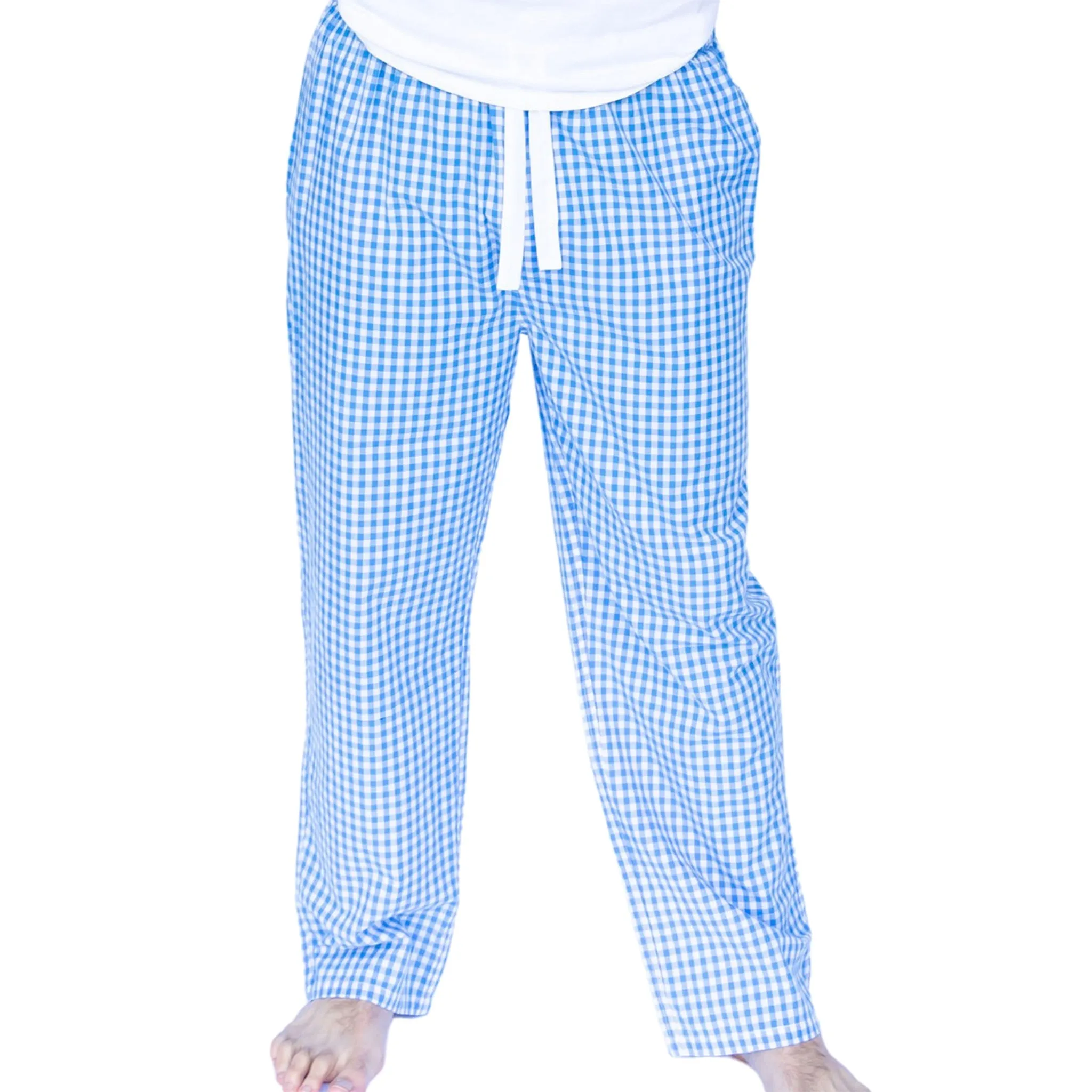 Men's Hepburn Gingham Light Blue Pj Pants