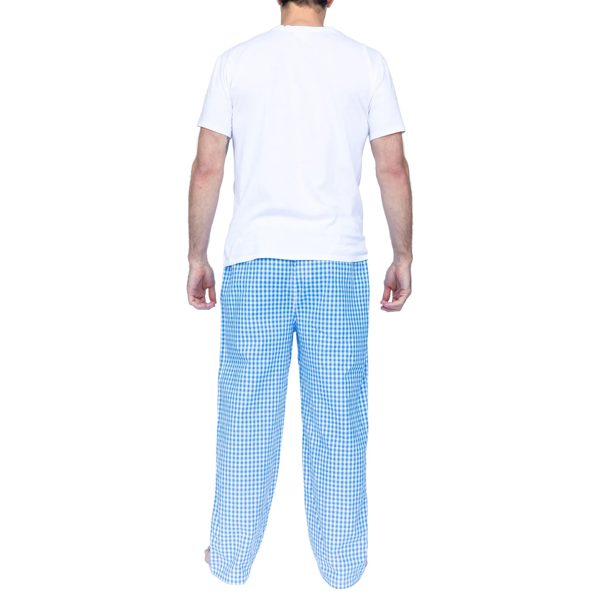 Men's Hepburn Gingham Light Blue Pj Pants