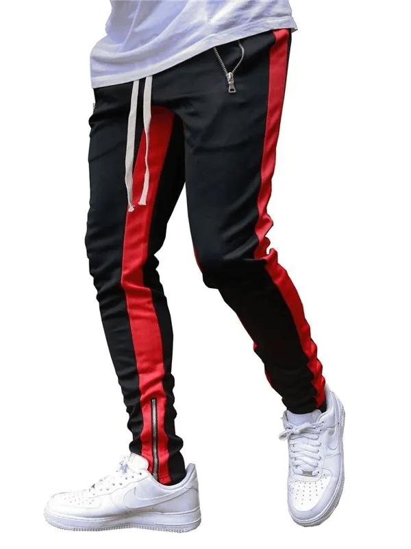 Stylish Two-tone Sports Jogging Pants for Men with Zipper Pockets - SF1133