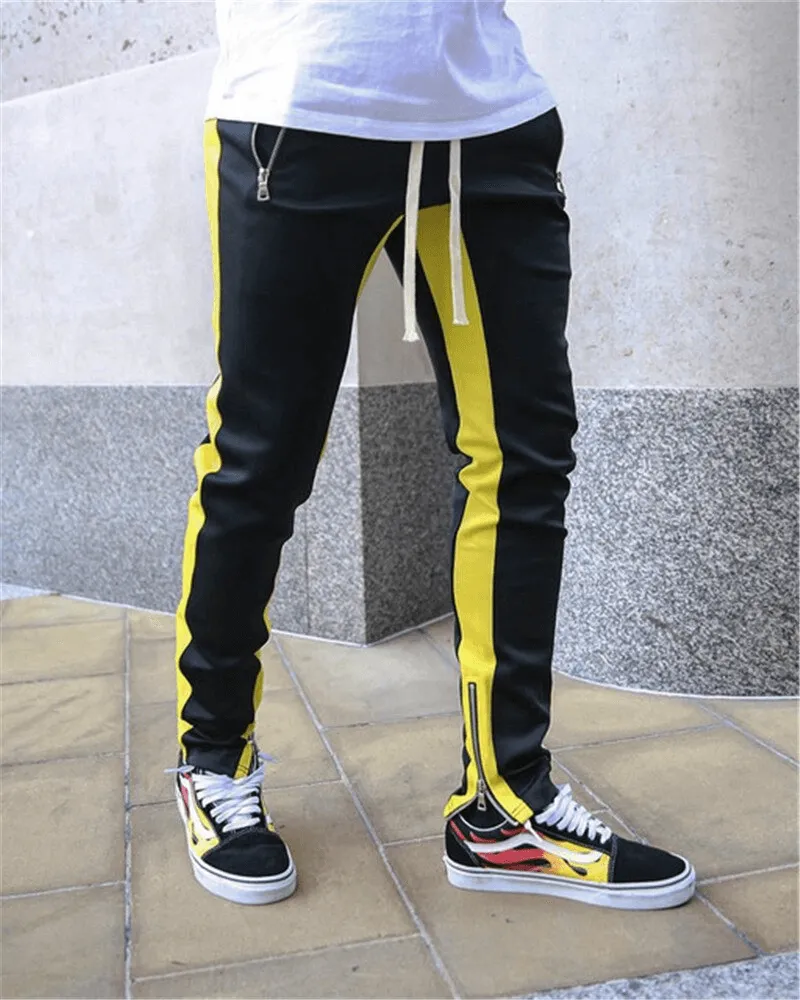 Stylish Two-tone Sports Jogging Pants for Men with Zipper Pockets - SF1133