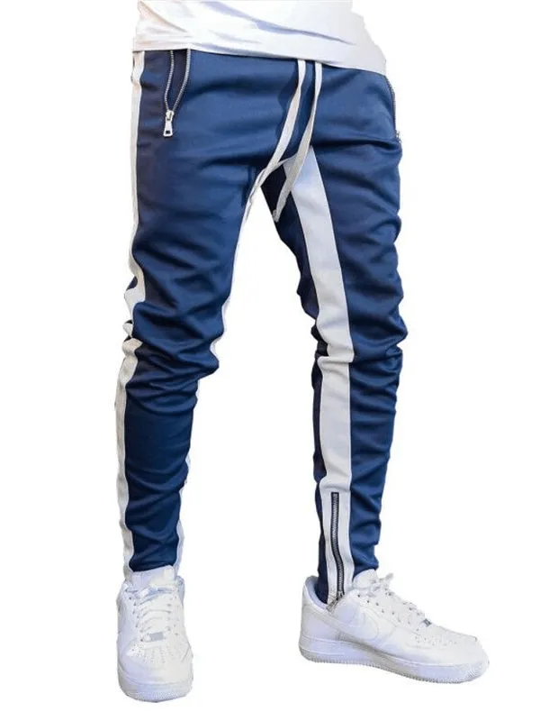 Stylish Two-tone Sports Jogging Pants for Men with Zipper Pockets - SF1133