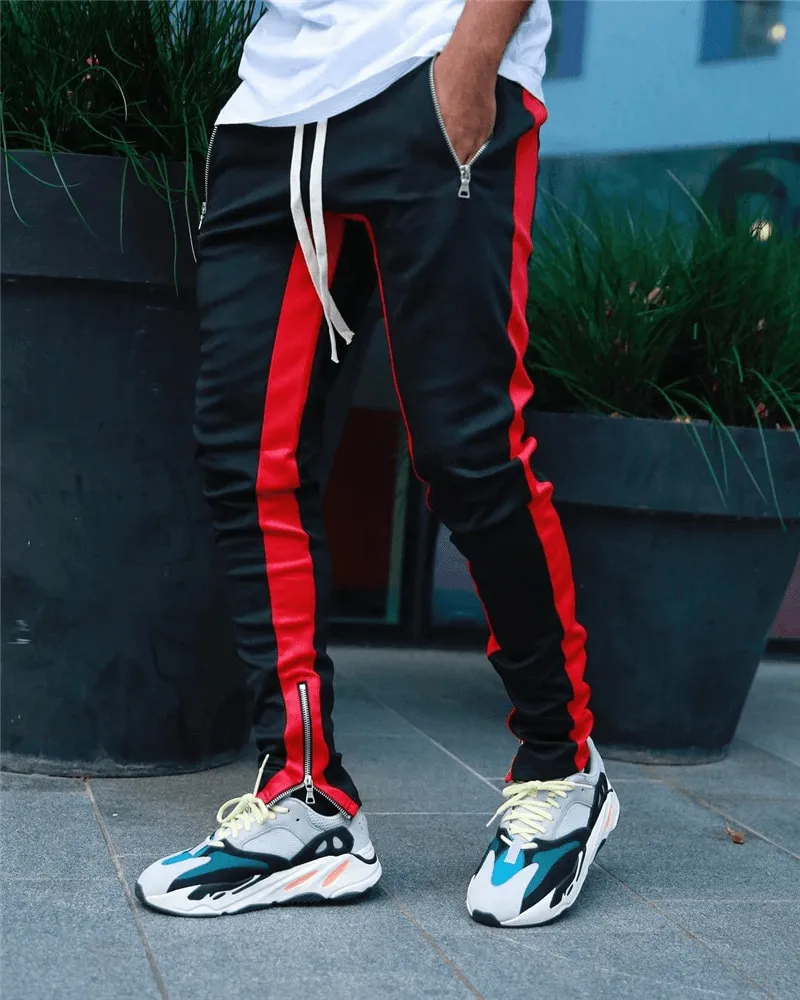 Stylish Two-tone Sports Jogging Pants for Men with Zipper Pockets - SF1133