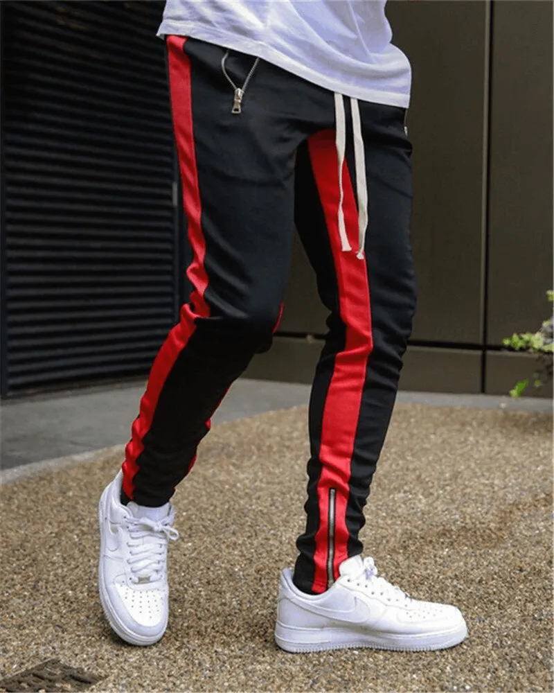 Stylish Two-tone Sports Jogging Pants for Men with Zipper Pockets - SF1133