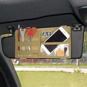 Tactical MOLLE Vehicle Visor Panel Car Sun Vis Outdoor Vehicle for Organizer CD Bag Auto Gear Accessories Travel Kits