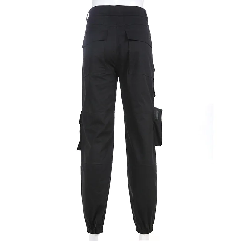 'Take Control' Black cargo pants