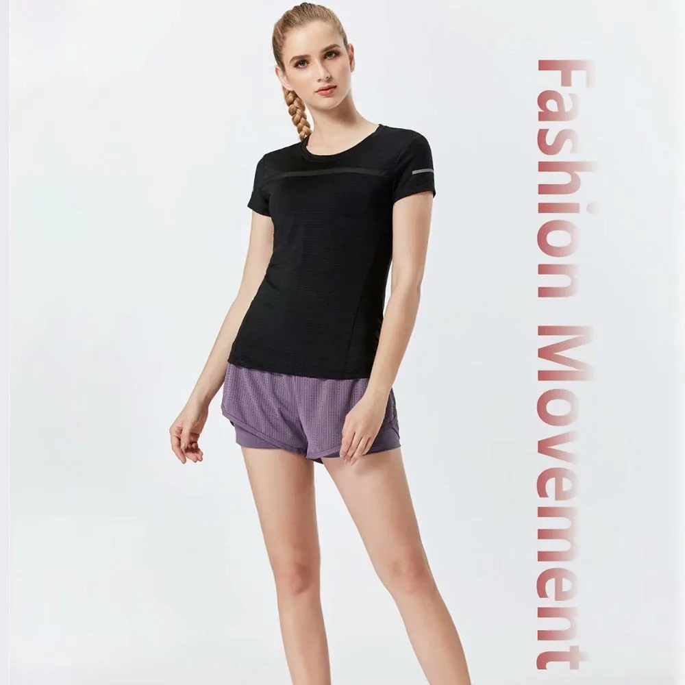 Women's Sportswear Yoga Sets Jogging Clothes Gym Workout Fitness Training Sports T-Shirts Pants Loose Workout Bandage Tee